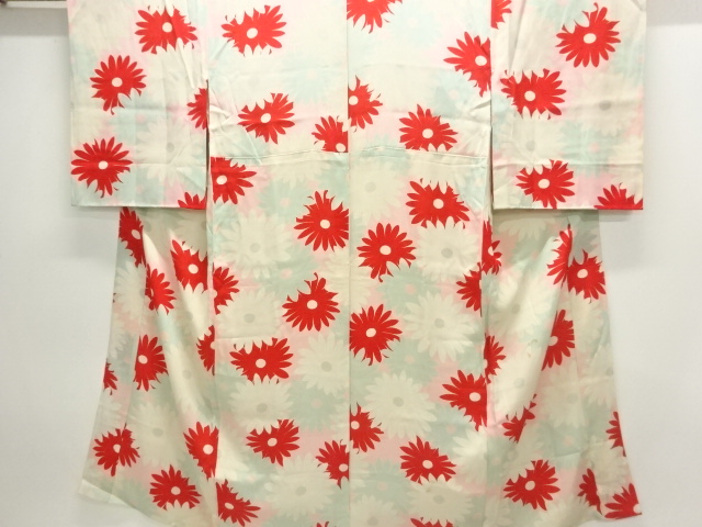 アンティーク　錦紗菊模様長襦袢